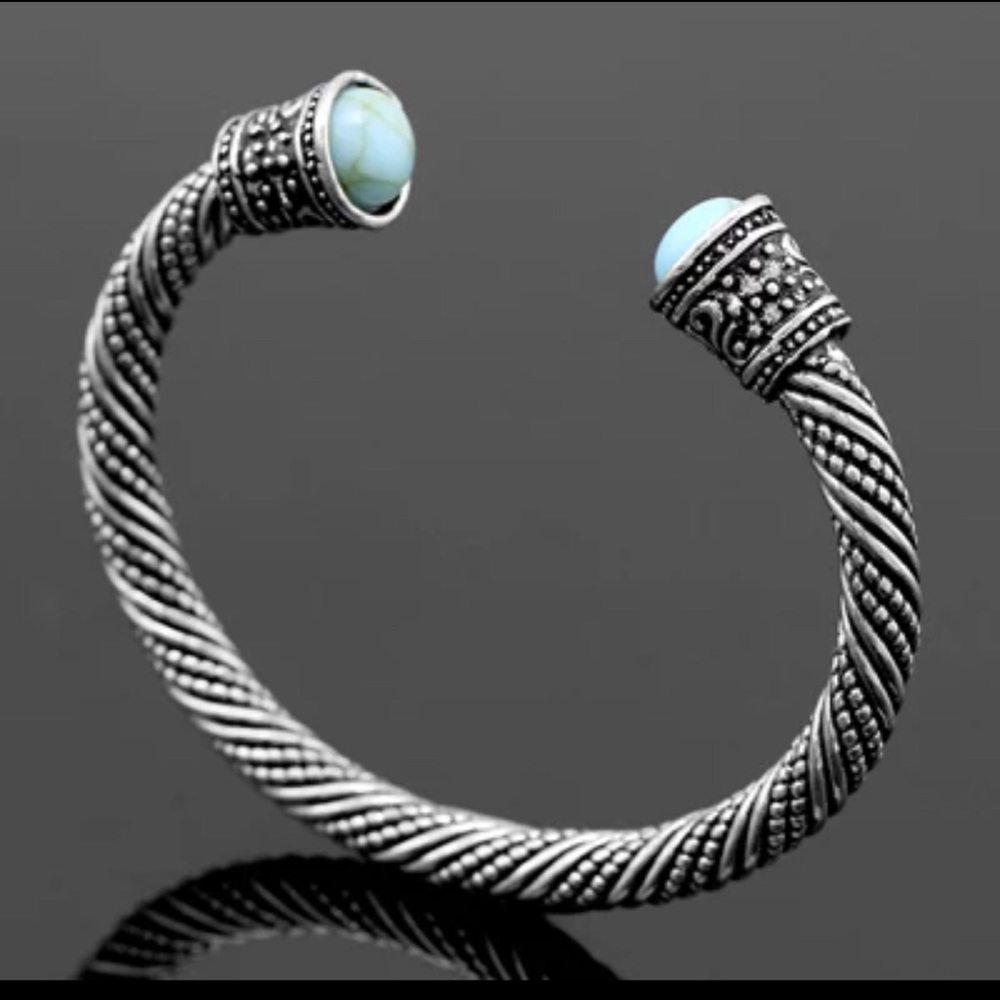 Bangle silver / turquoise bangle - Picture 5 of 6